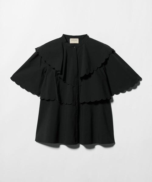UNITED ARROWS(ユナイテッドアローズ)の「スカラップ フリル ブラウス ‐はっ水 UVカット 防しわ ウォッシャブル‐(シャツ/ブラウス・レディース・ブラック/ネイビー/ホワイト・FREE)」の13枚目の写真