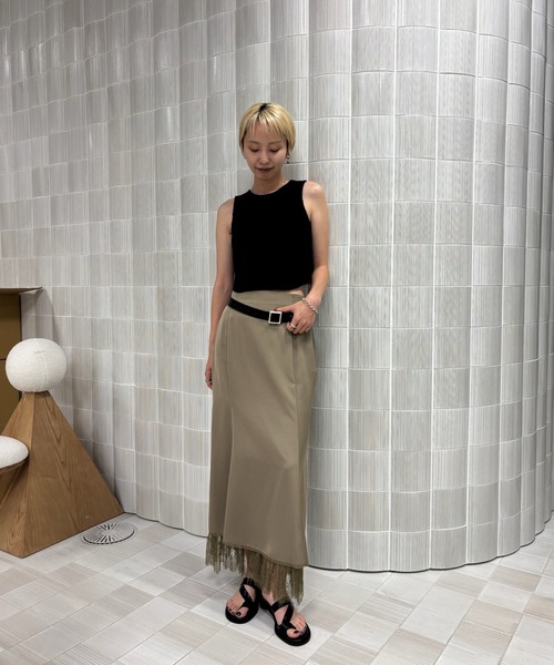 Ameri（アメリ）の「＜ ZOZOTOWN限定 ＞ LACE LAYERED NARROW SKIRT（スカート・レディース・ピンク/チャコールグレー/カーキ・SMALL/MEDIUM）」の10枚目の写真