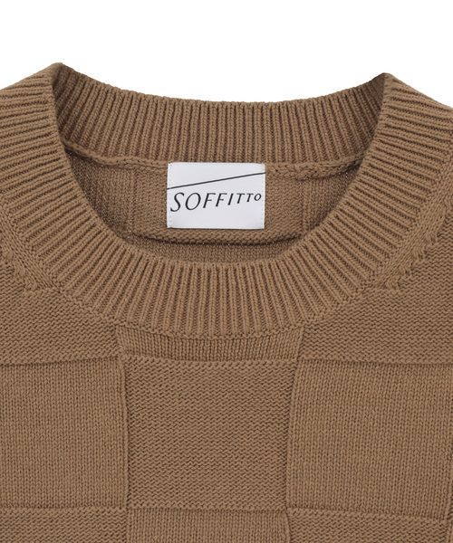 SOFFITTO(ソフィット)の「ブロックチェック リンクス編みノースリーブニット(ニット/セーター・レディース・ブラック系その他/ベージュ系その他・FREE)」の16枚目の写真