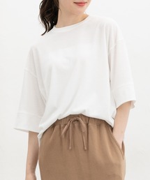 【ハニさら・接触冷感・吸水速乾・UVカット・遮熱】切替袖Tシャツ