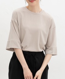 【ハニさら・接触冷感・吸水速乾・UVカット・遮熱】切替袖Tシャツ
