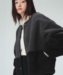 異素材 ボア ブルゾン