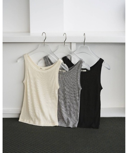 anuke(アンヌーク)の「Wool Rib Tanktop 62610614(Tシャツ/カットソー・メンズ・ブラウン/グレー/オフホワイト・FREE)」の4枚目の写真