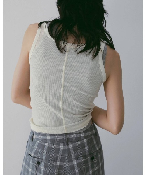 anuke(アンヌーク)の「Wool Rib Tanktop 62610614(Tシャツ/カットソー・メンズ・ブラウン/グレー/オフホワイト・FREE)」の6枚目の写真