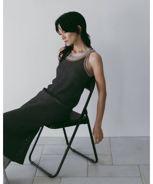 anuke(アンヌーク)の「Wool Rib Tanktop 62610614(Tシャツ/カットソー・メンズ・ブラウン/グレー/オフホワイト・FREE)」の11枚目の写真
