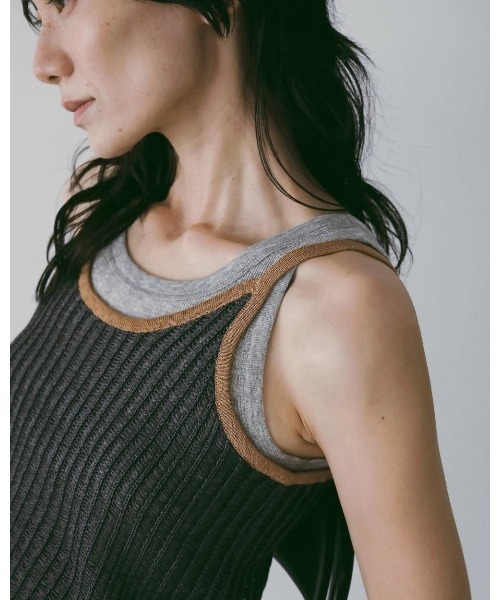 anuke(アンヌーク)の「Wool Rib Tanktop 62610614(Tシャツ/カットソー・メンズ・ブラウン/グレー/オフホワイト・FREE)」の12枚目の写真
