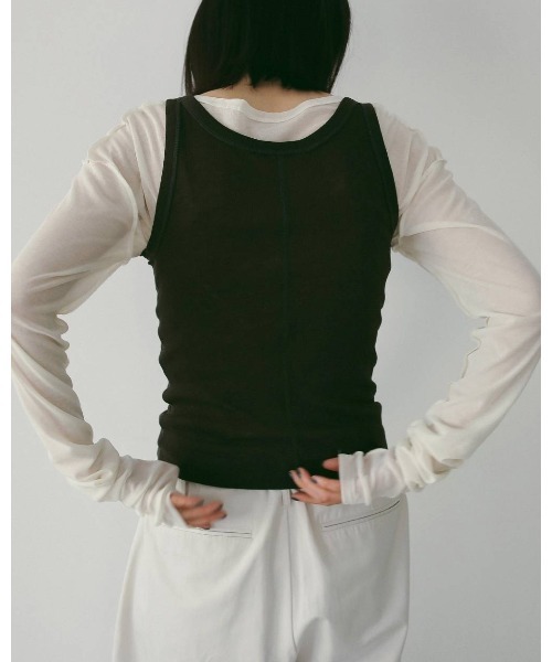 anuke(アンヌーク)の「Wool Rib Tanktop 62610614(Tシャツ/カットソー・メンズ・ブラウン/グレー/オフホワイト・FREE)」の14枚目の写真