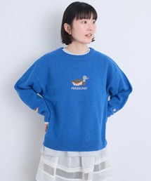l'atelier du savon | 川辺をおよぐカモのジャカードプルオーバー(ニット/セーター)