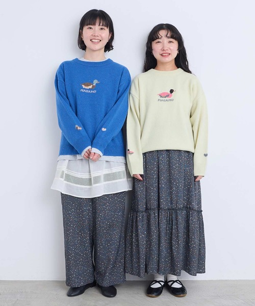l'atelier du savon(アトリエドサボン)の「川辺をおよぐカモのジャカードプルオーバー(ニット/セーター・レディース・グレー/ブルー/イエロー・FREE)」の22枚目の写真