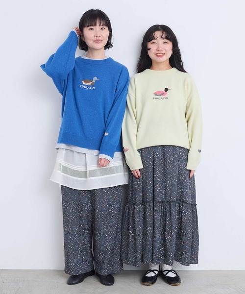 l'atelier du savon(アトリエドサボン)の「川辺をおよぐカモのジャカードプルオーバー(ニット/セーター・レディース・グレー/ブルー/イエロー・FREE)」の17枚目の写真