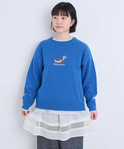 l'atelier du savon(アトリエドサボン)の「川辺をおよぐカモのジャカードプルオーバー(ニット/セーター・レディース・グレー/ブルー/イエロー・FREE)」の19枚目の写真