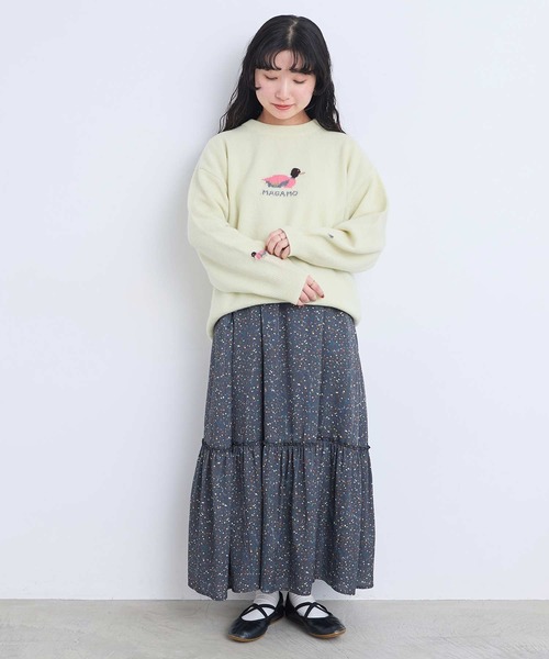 l'atelier du savon(アトリエドサボン)の「川辺をおよぐカモのジャカードプルオーバー(ニット/セーター・レディース・グレー/ブルー/イエロー・FREE)」の7枚目の写真
