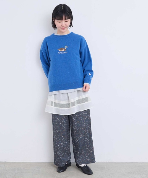 l'atelier du savon(アトリエドサボン)の「川辺をおよぐカモのジャカードプルオーバー(ニット/セーター・レディース・グレー/ブルー/イエロー・FREE)」の6枚目の写真