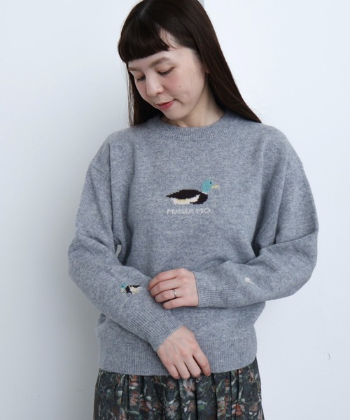 l'atelier du savon(アトリエドサボン)の「川辺をおよぐカモのジャカードプルオーバー(ニット/セーター・レディース・グレー/ブルー/イエロー・FREE)」の8枚目の写真