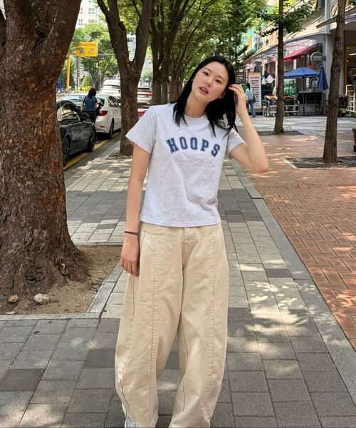 ALL DAY HOOPS(オールデイフープス)の「フープスバスティロゴオーバーサイズ半袖Tシャツメランジホワイト(Tシャツ/カットソー・メンズ・その他・1/2/3/WOMENS)」の13枚目の写真