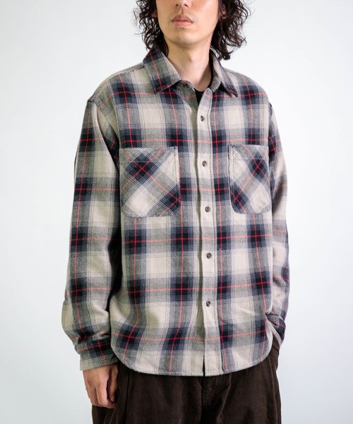 BIGMAC] CHECK DYE L/S SHIRTS / ヘビーネルチェックオーバダイ ワーク