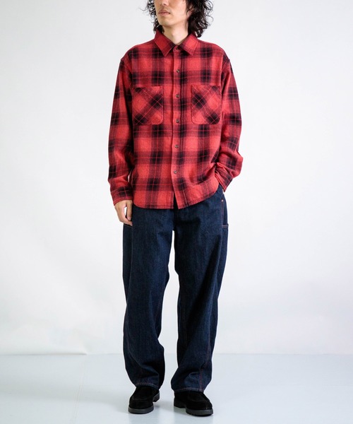 BIGMAC] CHECK DYE L/S SHIRTS / ヘビーネルチェックオーバダイ ワーク