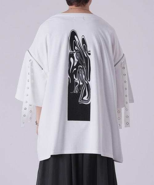 狐独(コドク)の「カットアウトハトメ刺繍Tシャツ(Tシャツ/カットソー・メンズ・ブラック/オフホワイト/ブルー・LARGE/MEDIUM)」の14枚目の写真