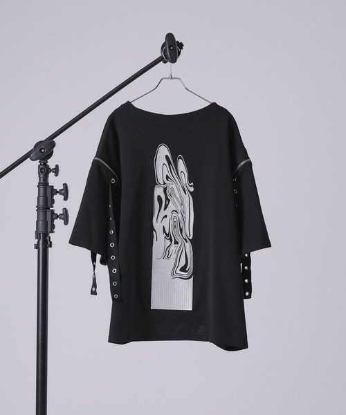 狐独(コドク)の「カットアウトハトメ刺繍Tシャツ(Tシャツ/カットソー・メンズ・ブラック/オフホワイト/ブルー・LARGE/MEDIUM)」の12枚目の写真