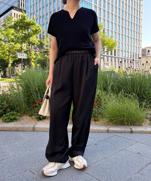 Jena espace merveilleux(ジェナ エスパスメルヴェイユ)の「ウエストテープツイルパンツ(Tシャツ/カットソー・レディース・ブラック/ベージュ/アイボリー・FREE)」の10枚目の写真