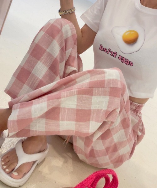 FAVORITO(ファヴォリート)の「チェック柄ワイドパンツ(その他パンツ・レディース・ブラック/ピンク・F)」の13枚目の写真