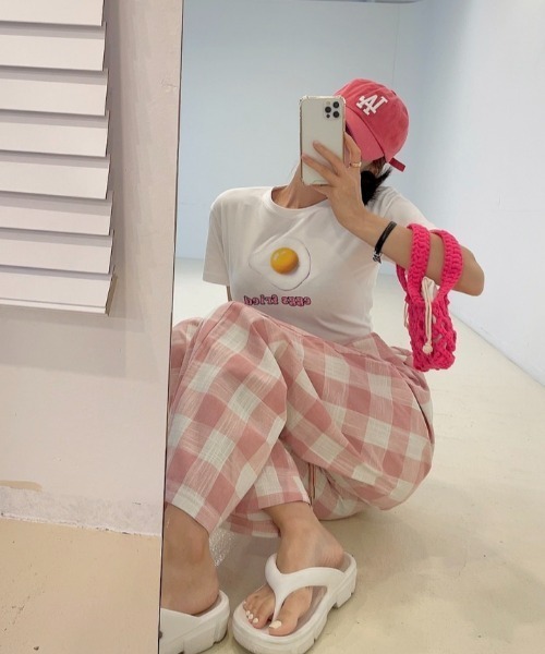 FAVORITO(ファヴォリート)の「チェック柄ワイドパンツ(その他パンツ・レディース・ブラック/ピンク・F)」の18枚目の写真