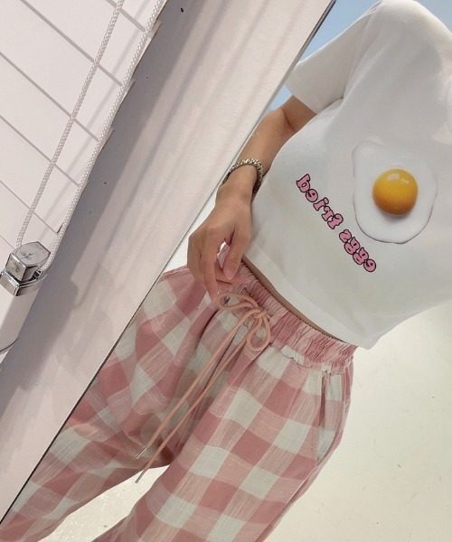 FAVORITO(ファヴォリート)の「チェック柄ワイドパンツ(その他パンツ・レディース・ブラック/ピンク・F)」の15枚目の写真