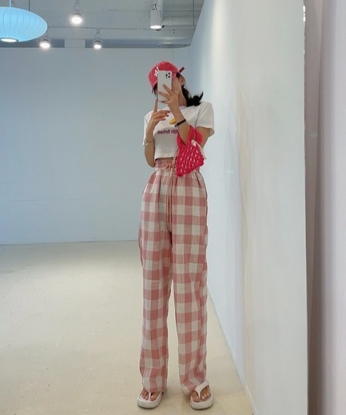 FAVORITO(ファヴォリート)の「チェック柄ワイドパンツ(その他パンツ・レディース・ブラック/ピンク・F)」の21枚目の写真