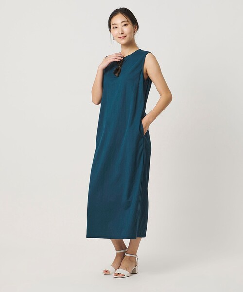 A DAY IN THE LIFE UNITED ARROWS(アデイインザライフユナイテッドアローズ)の「ジャージー ノースリーブワンピース <A DAY IN THE LIFE>(ワンピース・レディース・ターコイズブルー系/ブラック/ダークブラウン・FREE)」の13枚目の写真