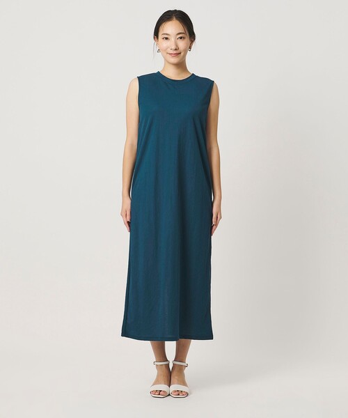 A DAY IN THE LIFE UNITED ARROWS(アデイインザライフユナイテッドアローズ)の「ジャージー ノースリーブワンピース <A DAY IN THE LIFE>(ワンピース・レディース・ターコイズブルー系/ブラック/ダークブラウン・FREE)」の14枚目の写真