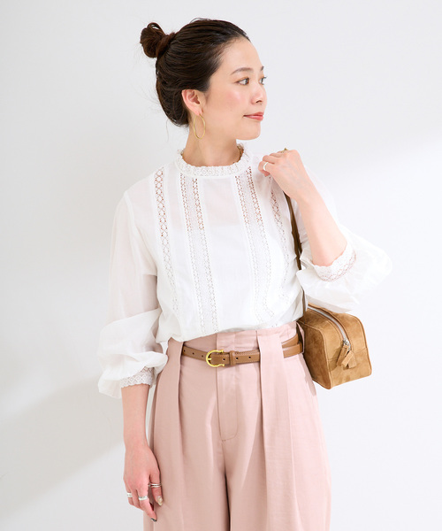 B.C STOCK(ベーセーストック)の「《追加》手洗い可 / フリルクルーネックブラウス(シャツ/ブラウス・レディース・ホワイト/ブラック・FREE)」の15枚目の写真