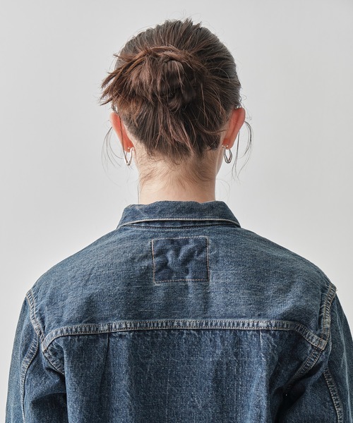 orSlow（オアスロウ）の「[orSlow/オアスロー]TYPE1 40s PLEATED FRONT BLOUSE USED WASH/UNISEX（デニムジャケット・レディース・ブルー・000）」の3枚目の写真