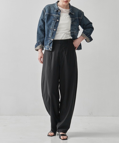 orSlow（オアスロウ）の「[orSlow/オアスロー]TYPE1 40s PLEATED FRONT BLOUSE USED WASH/UNISEX（デニムジャケット・レディース・ブルー・000）」の9枚目の写真