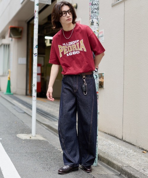 WEGO（ウィゴー）の「WEGO/【26年春夏新作】接触冷感アクセ付キグラフィックTシャツ（Tシャツ/カットソー・メンズ・ワイン/ホワイト/ブラック・LARGE/MEDIUM）」の6枚目の写真