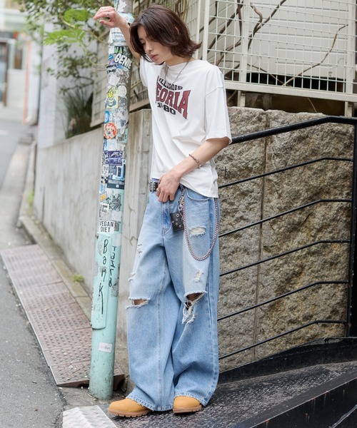 WEGO（ウィゴー）の「WEGO/【26年春夏新作】接触冷感アクセ付キグラフィックTシャツ（Tシャツ/カットソー・メンズ・ワイン/ホワイト/ブラック・LARGE/MEDIUM）」の12枚目の写真