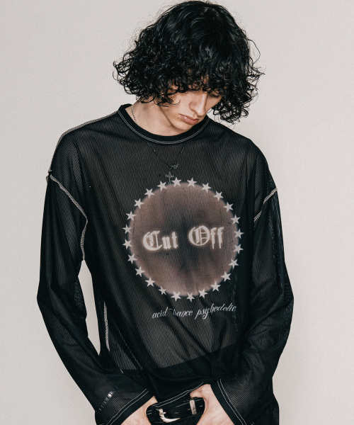 VASTIC(バスティック)の「カットオフシースルーロングスリーブ_ブラック(Tシャツ/カットソー・メンズ・その他・LARGE/MEDIUM)」の1枚目の写真