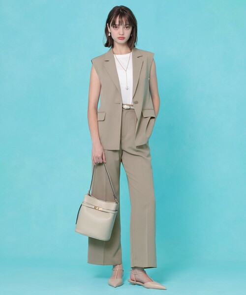 ANAYI(アナイ)の「ウールライクタックストレートパンツ〈セットアップ対応商品〉(その他パンツ・レディース・ネイビー/トップグレー・36/38)」の3枚目の写真