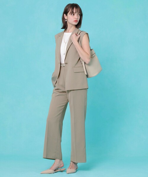 ANAYI(アナイ)の「ウールライクタックストレートパンツ〈セットアップ対応商品〉(その他パンツ・レディース・ネイビー/トップグレー・36/38)」の4枚目の写真