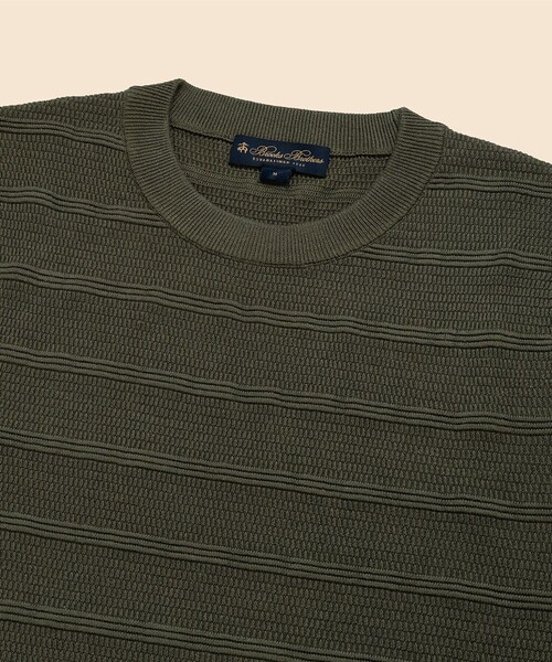 BROOKS BROTHERS(ブルックスブラザーズ)の「リヨセルブレンド テキスチャード ショートスリーブ クルーネックセーター(ニット/セーター・メンズ・ネイビー/カーキ・MEDIUM/LARGE/X-LARGE/SMALL)」の7枚目の写真