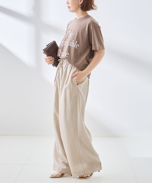journal standard L'essage（ジャーナルスタンダードレサージュ）の「シルクMIXシアー&ストライプパンツ（その他パンツ・レディース・ネイビー/ホワイト・36/38）」の18枚目の写真