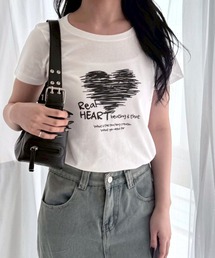 アニマル リボン ストリートロゴ Y2K プリントショート丈半袖Tシャツ骨格(ウェーブ/ストレート)