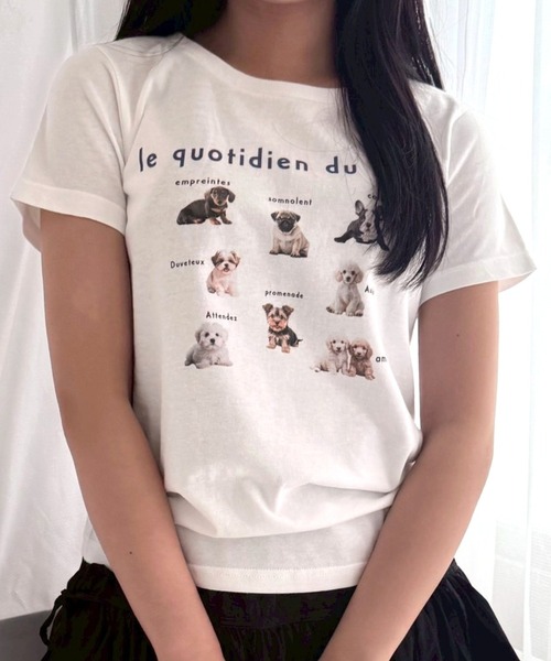 merrylatte（メリーラテ）の「アニマル　リボン　ストリートロゴ　Y2K プリントショート丈半袖Tシャツ骨格（ウェーブ/ストレート）（Tシャツ/カットソー・レディース・その他6/その他10/その他7/その他11/その他14/その他8/その他5/その他3/その他4/その他2/その他12/その他13/その他9/その他1/その他16/その他15/その他20/その他19/その他18/その他17/その他25/その他23/その他24/その他21/その他22・WM）」の3枚目の写真