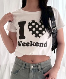 アニマル リボン ストリートロゴ Y2K プリントショート丈半袖Tシャツ骨格(ウェーブ/ストレート)