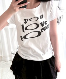 アニマル リボン ストリートロゴ Y2K プリントショート丈半袖Tシャツ骨格(ウェーブ/ストレート)