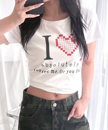 アニマル リボン ストリートロゴ Y2K プリントショート丈半袖Tシャツ骨格(ウェーブ/ストレート)
