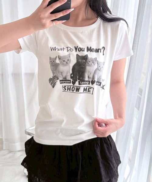 merrylatte（メリーラテ）の「アニマル　リボン　ストリートロゴ　Y2K プリントショート丈半袖Tシャツ骨格（ウェーブ/ストレート）（Tシャツ/カットソー・レディース・その他6/その他10/その他7/その他11/その他14/その他8/その他5/その他3/その他4/その他2/その他12/その他13/その他9/その他1/その他16/その他15/その他20/その他19/その他18/その他17/その他25/その他23/その他24/その他21/その他22・WM）」の19枚目の写真
