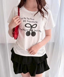 アニマル リボン ストリートロゴ Y2K プリントショート丈半袖Tシャツ骨格(ウェーブ/ストレート)