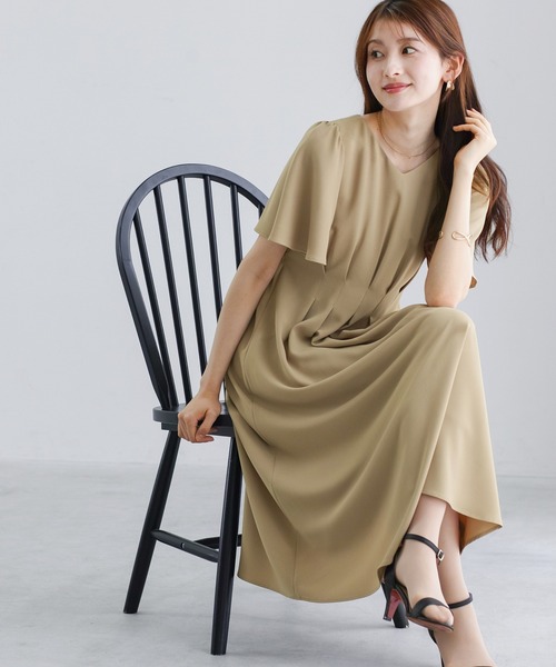 WHITE JOOLA(ホワイトジョーラ)の「【 ラクして整うカセット服 】 さらさらオックス・タックワンピース(ワンピース・レディース・ベージュ/ネイビー・L/M/S)」の6枚目の写真