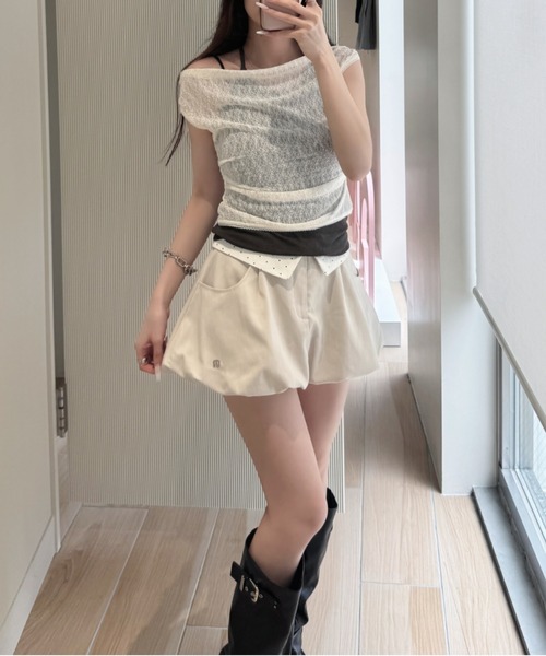 GRVRGROVE（グローブ）の「【JAPAN EXCLUSIVE】MINA LAYERED SKIRT（スカート・レディース・Navy/Beige・MEDIUM/SMALL）」の7枚目の写真