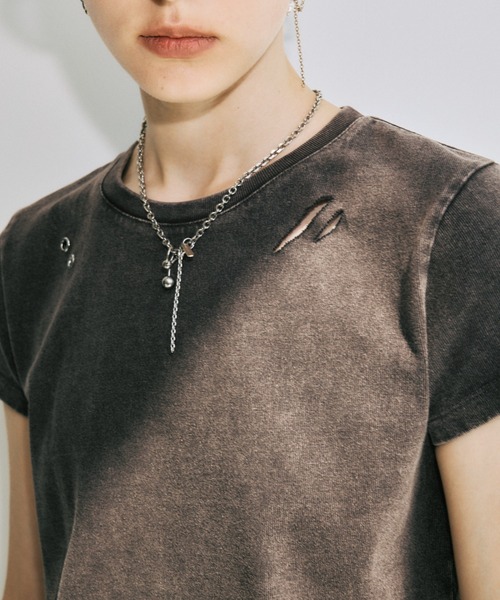 JOSE MOON(ジョゼムーン)の「DAMAGE TSHIRT MINI/ダメージTシャツミニ(Tシャツ/カットソー・レディース・ホワイト/ブラック/ブラウン・FREE)」の22枚目の写真